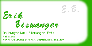 erik biswanger business card